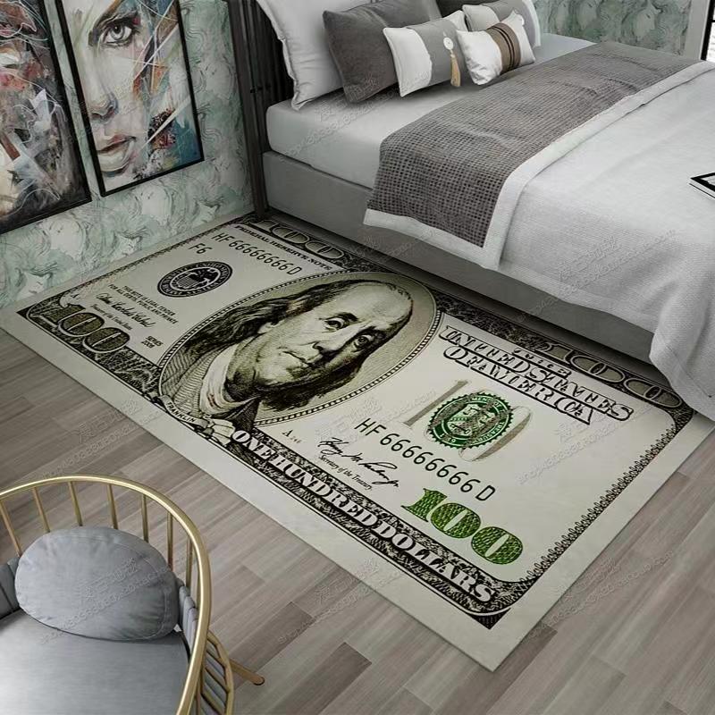 

Euro Dollar Rug Bedroom Living Room Carpet Hallway Long Strip 3D Carpet Anti-slip Floor Mat Soft Kitchen Mat Home Room Decoratio 40cmx60cm