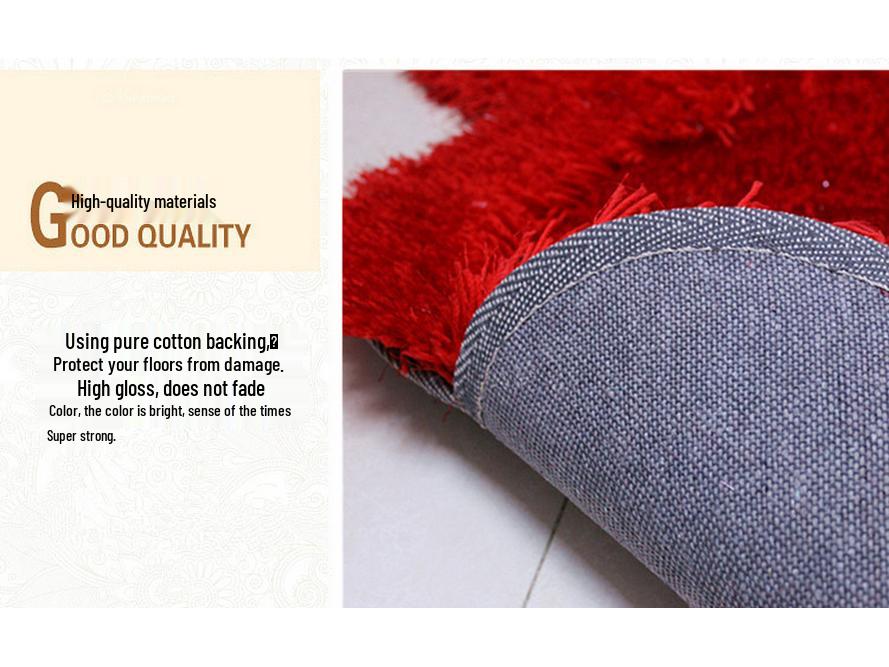 Red Heart-Shaped Non-Slip Wedding Room Floor Mat for Bedroom