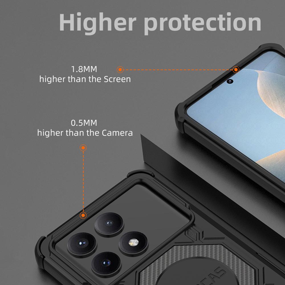 BIBERCAS J-16 Series For Xiaomi Redmi K70E 5G/Poco X6 Pro 5G Case Compatible with MagSafe Anti Drop TPU+PC Phone Cover