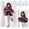 ChicFlow Yukata Lolita Erwachsenen Cosplay Japanisch Floral Lang Schul Set Kleid, Stil, Damen, Floral, Ozean, Sexy, Kostüm, Stil, Satin, Druck,
