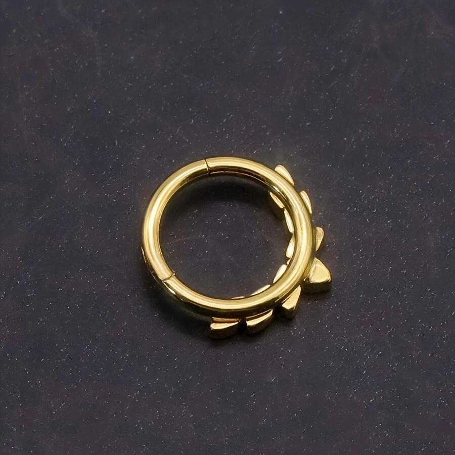 Gold Plated Stainless Steel Nose Ring Synthetic Zircon Septum Piercing Jewelry For Everyday Wear Gift