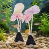 Luminous Fish Tank Accessory Aquarium Artificial Plant Ornament Soft Silicone Lotus Leaves Suction Cup Glow Plants In The Dark Safe for Shrimp Decor