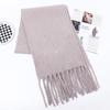 Imitation Cashmere Scarf for Women Winter Warm Thickening New Solid Color Scarf for Men Thick Tassel Woolen Scarf