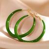 New Simple Exquisite Fashion Wild Big Red Circle Earrings Niche Zircon Senior Sense Earrings for Women