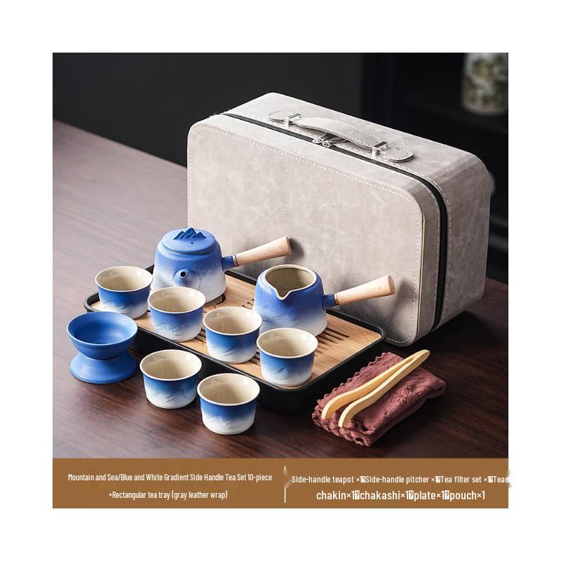 Mountain and Sea Gradient Ceramic Tea Set