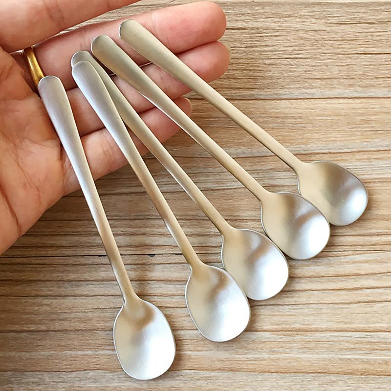 Cucchiaio per condire in acciaio inossidabile in stile coreano, cucchiaio rotondo spesso per mescolare, cucchiai per caffè, tè, dessert, cucchiaio per mescolare, stoviglie