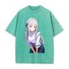 Emilia Re ZERO Starting Life In Another World Anime Clothing Men Women T-shirts Washed T Shirt Retro Cotton Tshirt Harajuku Tops