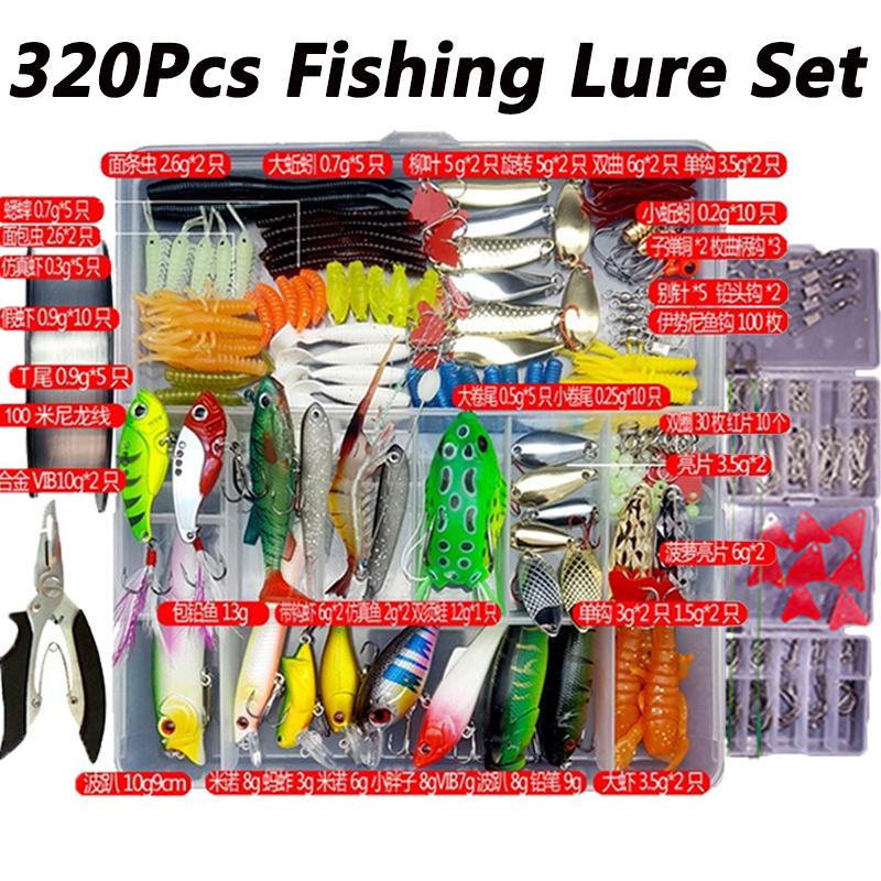 Lot de 24 leurres de pêche mixtes comprenant grenouilles