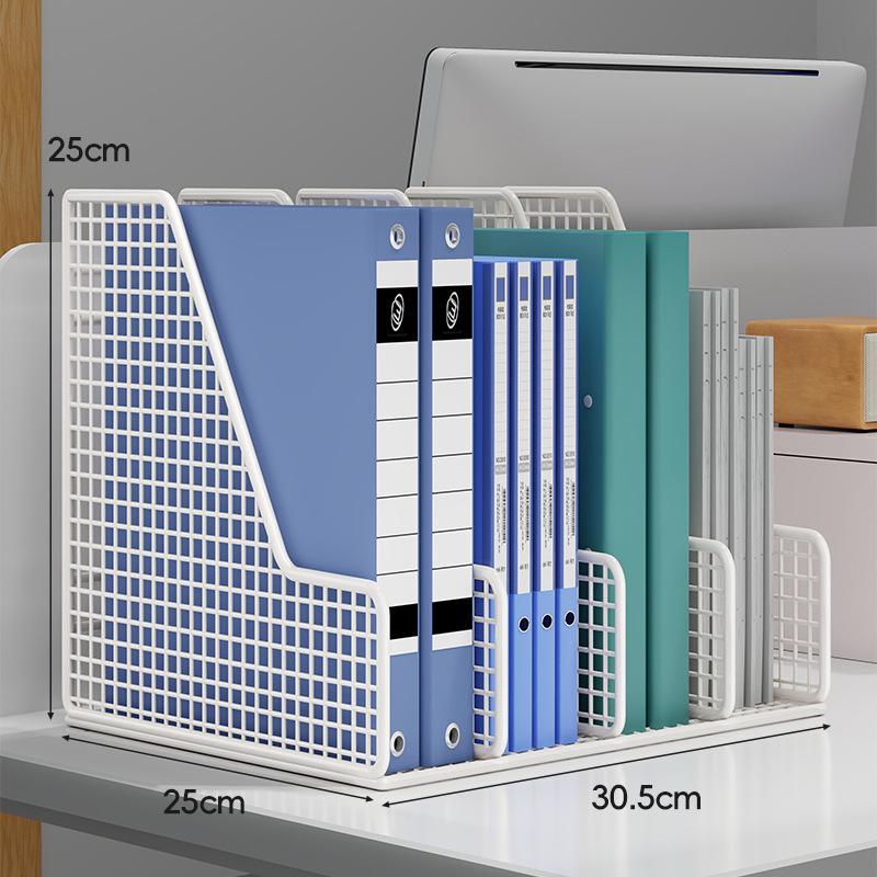 Office Desk Organizer: Metal File Storage Rack and Folder Box for Efficient Document Collection