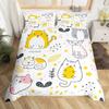 Fantasy Cartoon Animal Duvet Cover Set Queen King Size Morandi Color Printed Bedding Set For Kids Boys Girls 3 Piece Set