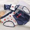 5PCS Bowknot Strawberry Briefs Stripes Women Underwear Elastic Love Heart Panties  Girls