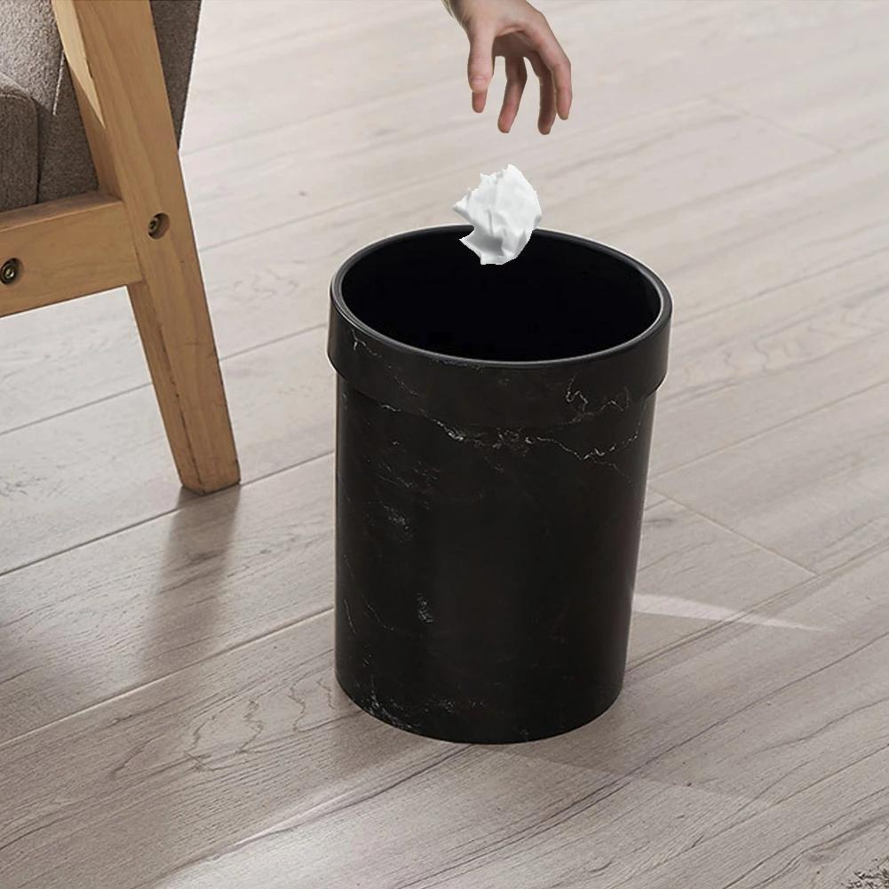 Marmoroptik Plastikmülleimer ohne Deckel Europäischer Stil Mülleimer Büro Müllbehälter Wohnzimmer Schlafzimmer Abfalleimer