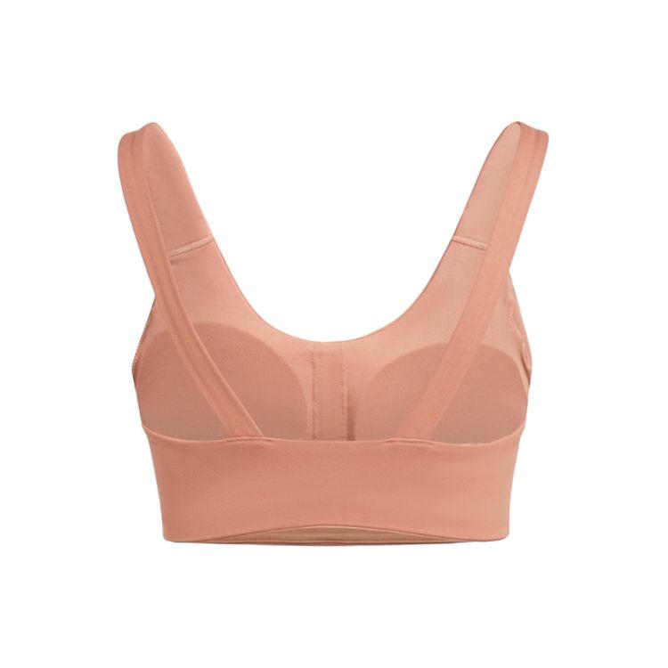 Adidas Solid Logo Strength Shape Yoga Pilates Sports Bra Women Underwear Rock-Brown HR3035