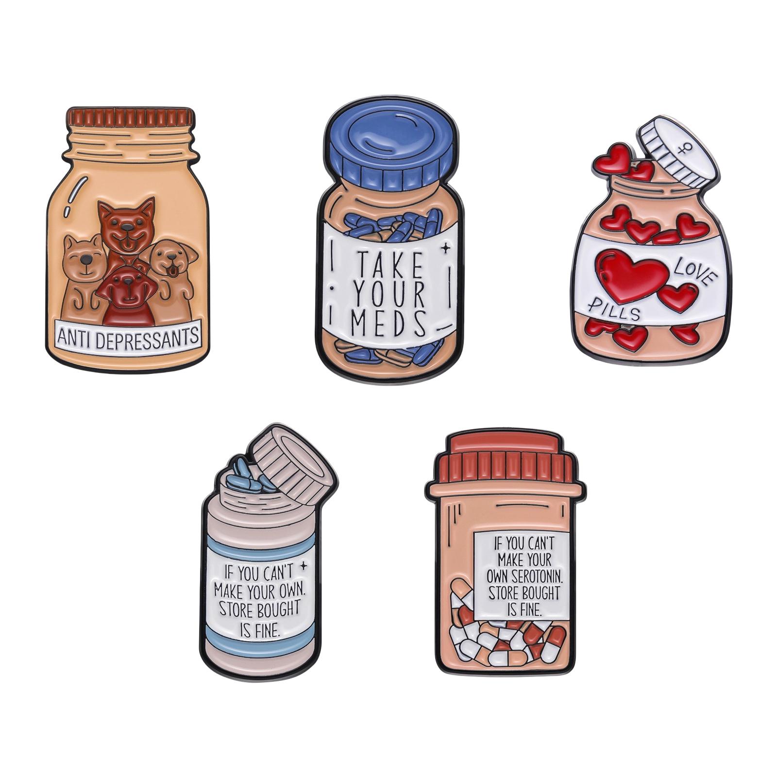 5 штук Мультяшные значки на лацкан Вдохновляющие значки Броши Значки медсестры врача Брошь Значок на лацкан для одежды, сумки врача, медсестры