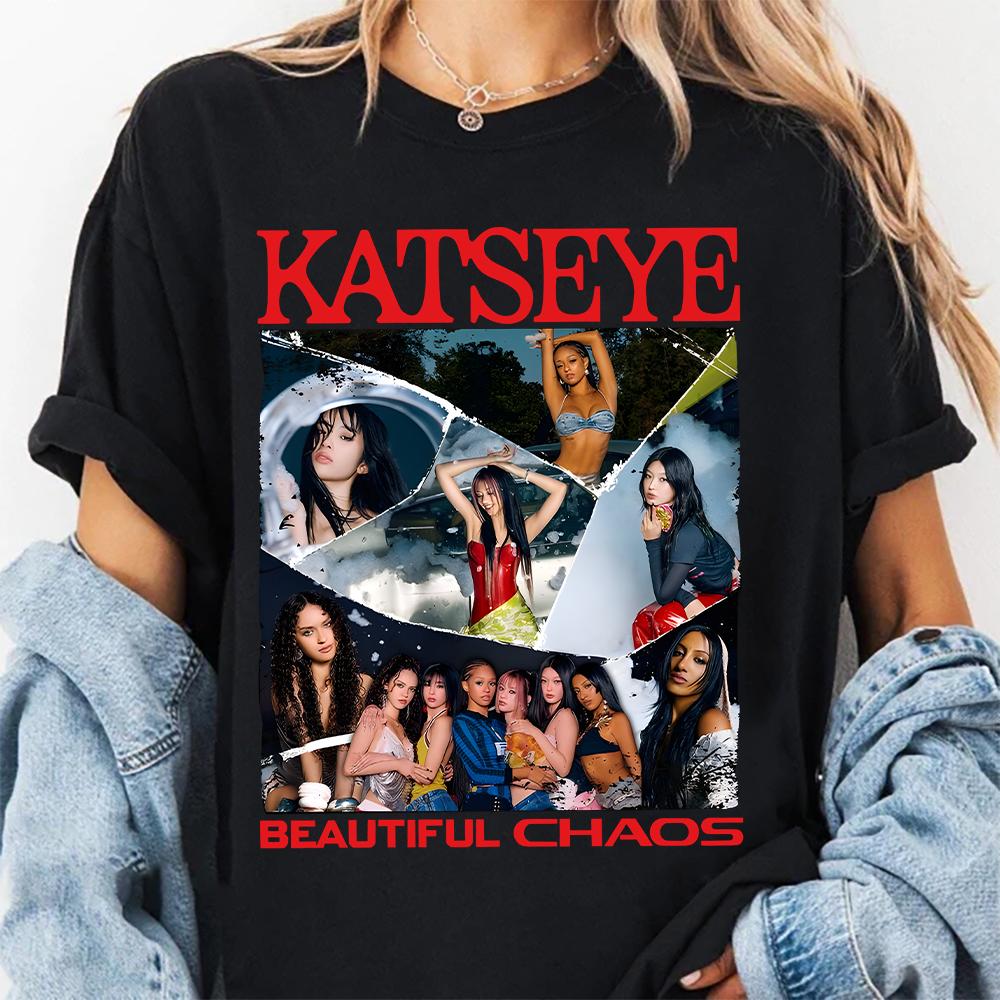 KATSEYE The Beautiful Chaos T Shirt Fashion Summer Hot Sale Graphic Clothing Unisex Hip Hop Streetwear Y2K Tees T-shirts