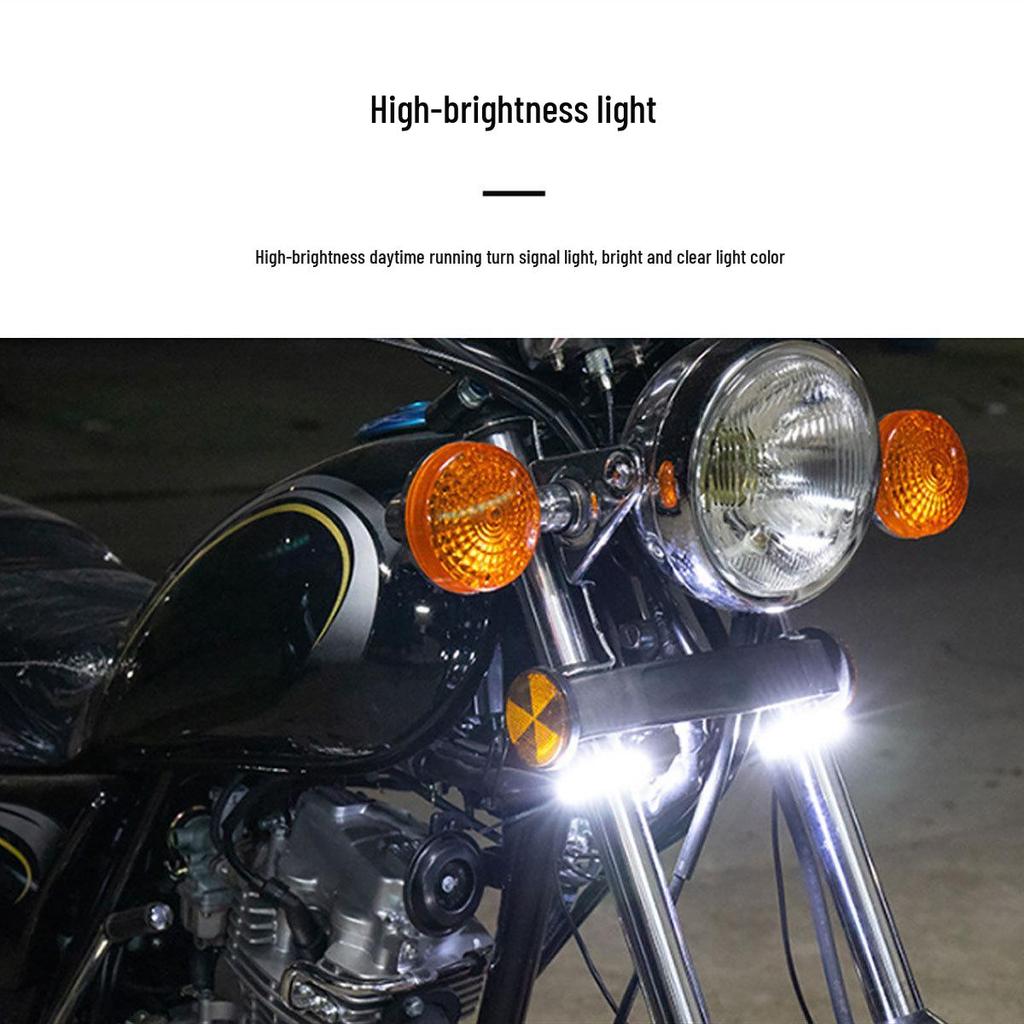 LED Dual-Color Front Shock Fork Light Strip with Turn Signal for Off-Road Motorcycles