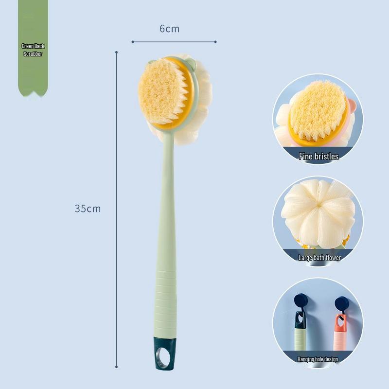 Luxuriöses Badbürsten-Set mit langem Griff und weichem Peeling-Handtuch für Frauen und Kinder