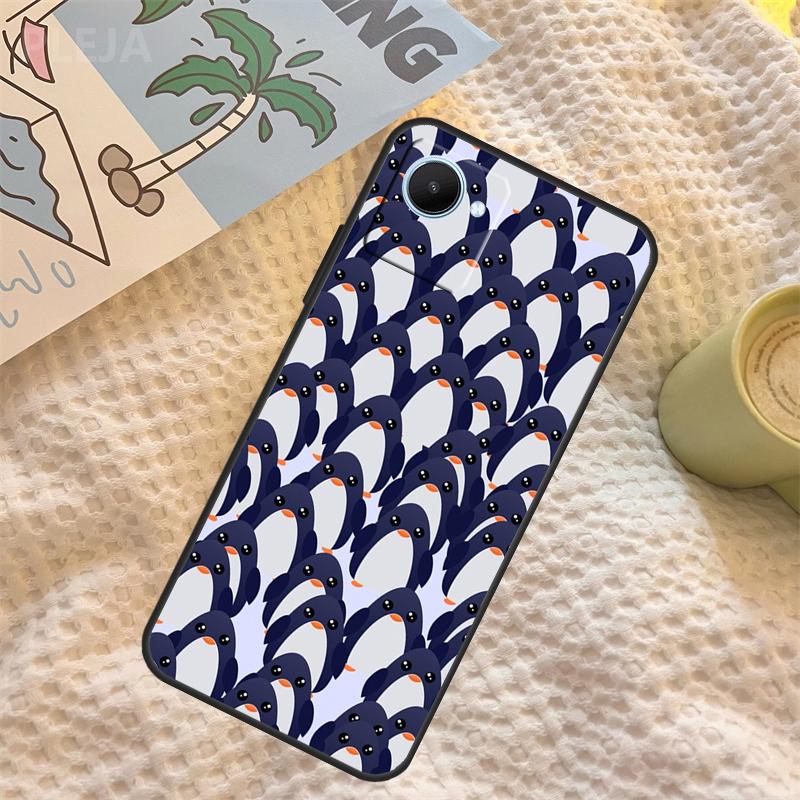 Cartoon Penguin Case For Realme C71 C75 C61 C53 C55 C33 C63 C51 C65 C67 11 12 13 14 Pro Plus GT6 GT7 15 Pro