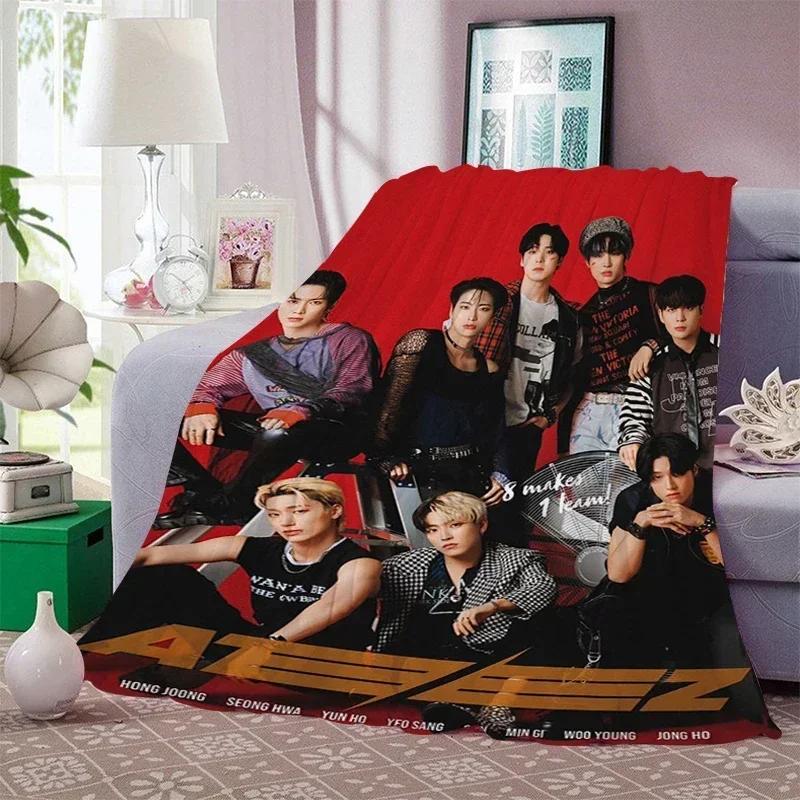 Nap Blanket Sofa Winter A-Ateezs Warm Bed Fleece Camping Custom Decorative Fluffy Soft Blankets King Size Microfiber Bedding