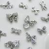 Ribbon Bowknot Nail Art Charms Bow Nail Art Decoration Silver Bowknot Nail Charm