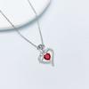 Necklace Pendant Silver Women' Rose Chain Heart CRYSTAL Gift