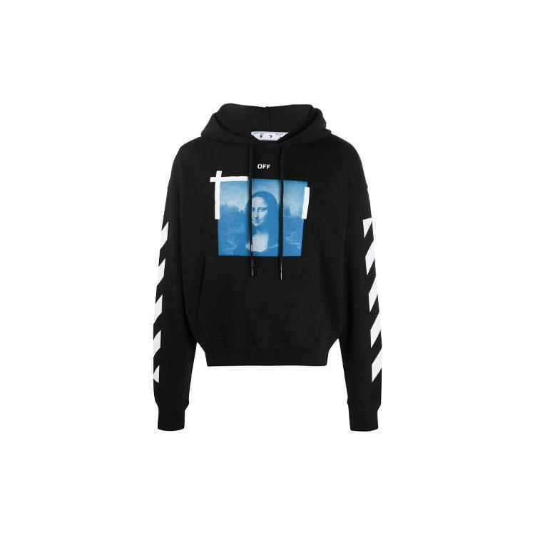Sudadera con capucha de fotografía de la Mona Lisa OFF WHITE OMBB037R21FLE0011001