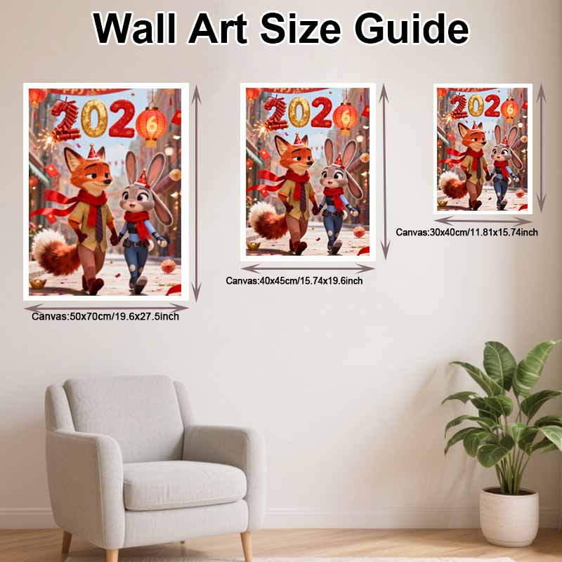 Disney diamond painting full of diamonds 5D Zootopia Nick Wilde Judy Hopps New Year diamond art home decoration creative handicrafts