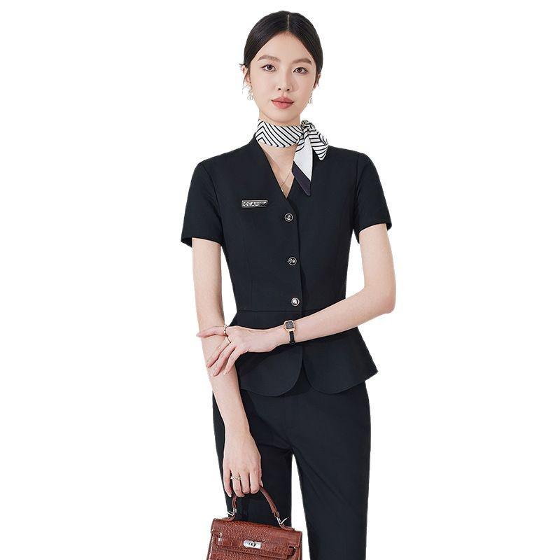 Women's Professional Workwear Set: Short-Sleeve Receptionist Manager Suit 2025