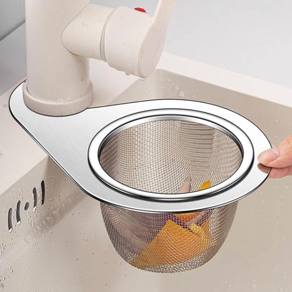 Stainless Steel Sink Drain Basket Dry And Wet Separation Filter Storage Shelf Hanging Basket
