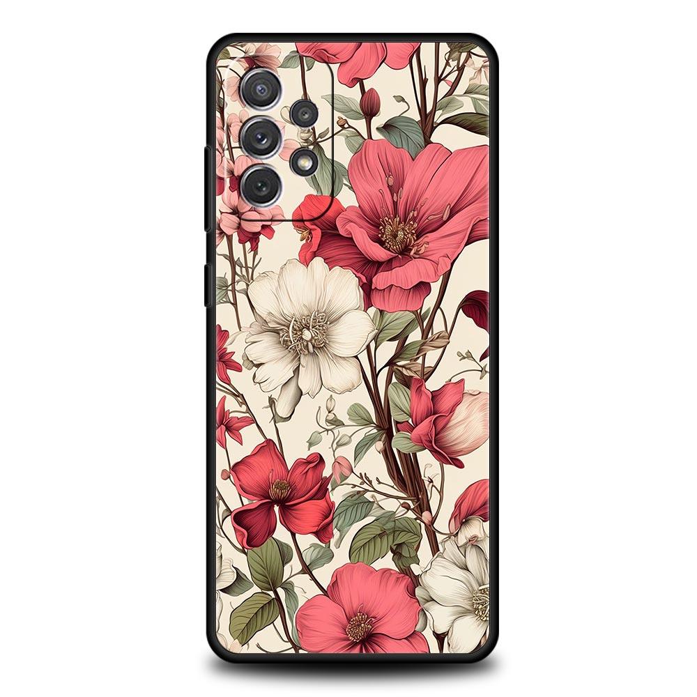 Oil Painting Flowers Pattern Design Phone Case for Samsung Galaxy A55 A35 A15 A14 A13 A25 A54 A51 A71 A72 A73 A32 A41 Soft TPU