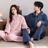 Flannel couple pajamas winter fleece thickened coral fleece men's and women's autumn and winter large size high-end loungewear set
