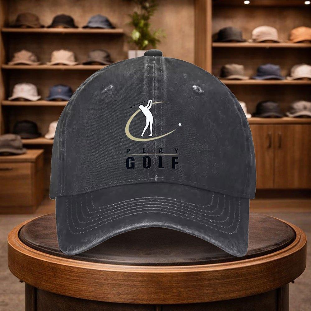 1 Golf Print Baseball Cap, Casual Snapback, Fashion Hat, Adjustable Outdoor Leisure Cap for All Seasons, Ideal for Travel and Be