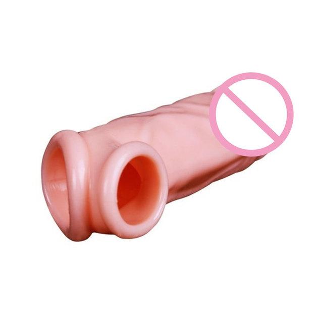 Kondomer Silikon Penis Extender Forstørrelsesermer Forsinket utløsning For voksne Intime varer Gjenbrukbare kondom Cock Rings