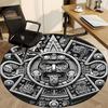 1pc Aztec Calendar Stone Office Round Area Rug, Under Office Chairs Bedroom Living Room Home Decor, Room Deco