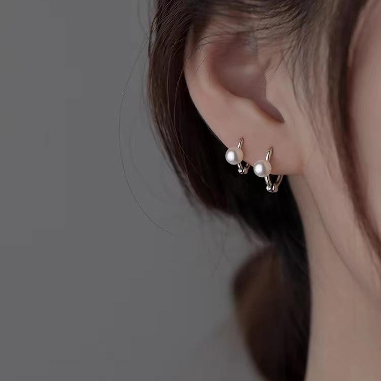 2024 New High-End Pearl Stud Earrings: 925 Sterling Silver Light Luxury for Women