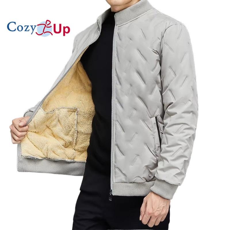 

Уютная хлопковая куртка из флиса ягненка, мужская флисовая повседневная хлопковая куртка с воротником-стойкой