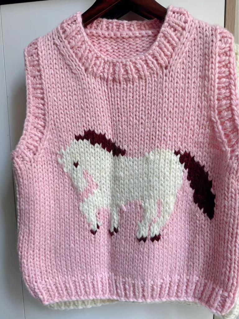 Autumn Sweet Casual Handmade Knit Vest for Women - Japanese and Korean Style
