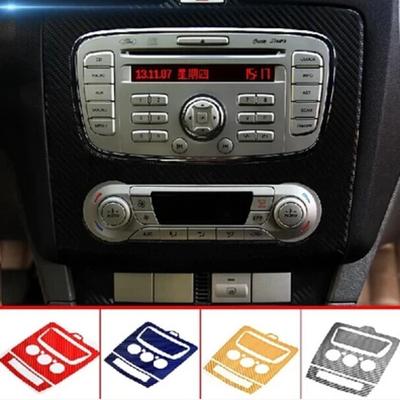 Pegatina 3D de fibra de carbono Embellecedor de decoración del panel de control central para Ford focus mk2 2009-2016 accesorios para automóvil