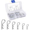 R-Pin Cotter Pin Set, 100-Piece Set, Includes Snap Pins, Cotter Pins, Clip Pins, Beta Pins, and Body Clips for Automotive, Truck, Motorcycle, Machiner