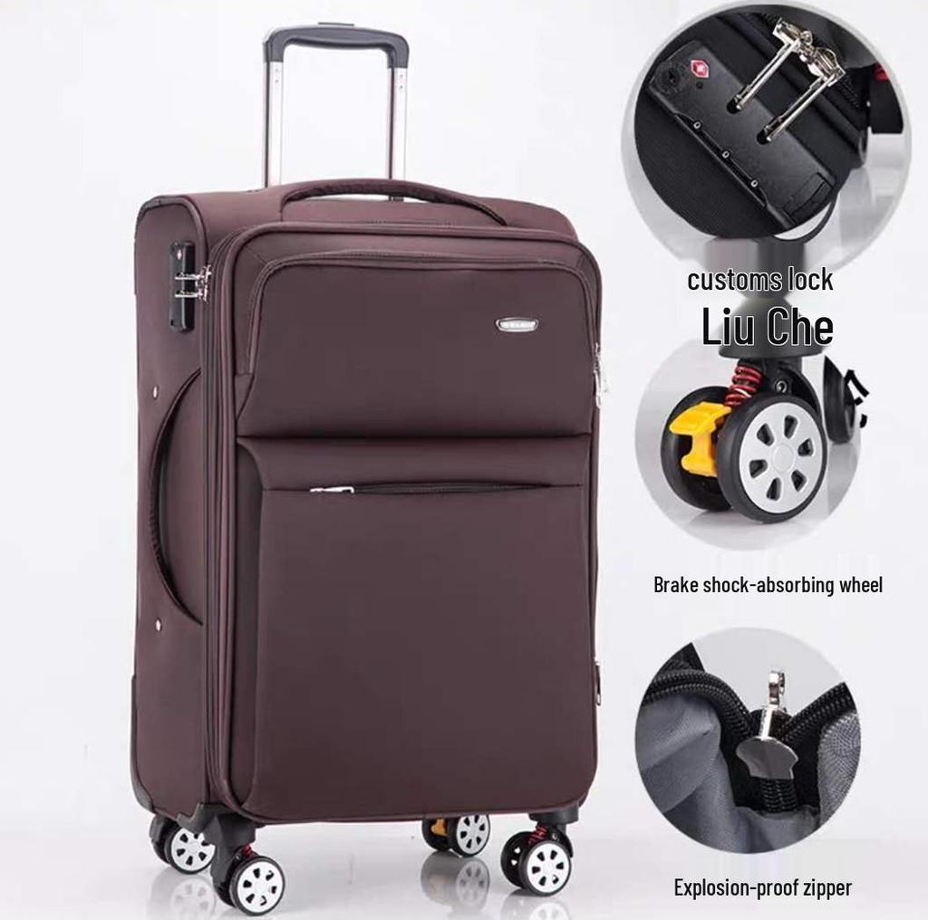 Large Capacity Oxford Cloth Trolley: 20-30 inch Suitcase with Universal Wheels and Password Lock for Men and Women, Ideal for Business Travel.