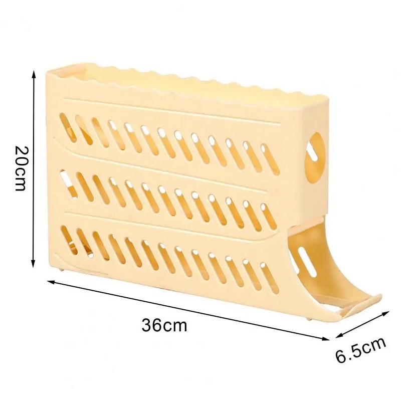 Automatický posuvný držák na vejce Úložná krabice Košík na vejce Organizér kontejneru Skládací lednička Dávkovač vajec do kuchyně