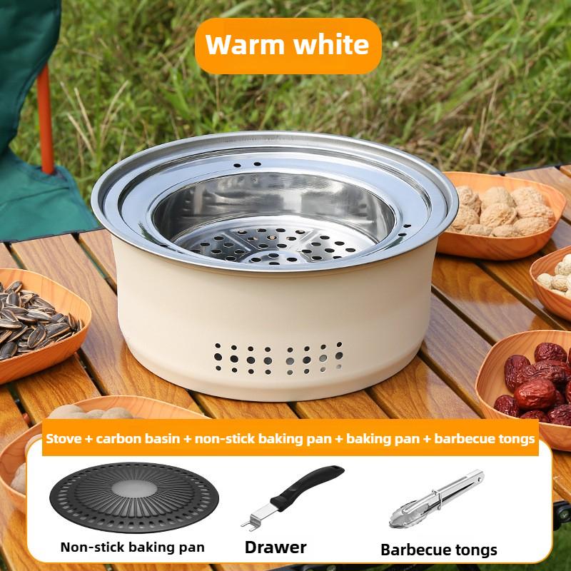 

1 шт. Портативная печь для барбекю на древесном угле из нержавеющей стали, разборная печь для барбекю, круглая решетка для барбекю, инструмент для барбекю для кемпинга на открытом воздухе