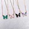Butterfly Pendant Necklace Gold Color Box Chain for Women Daily Party Jewelry