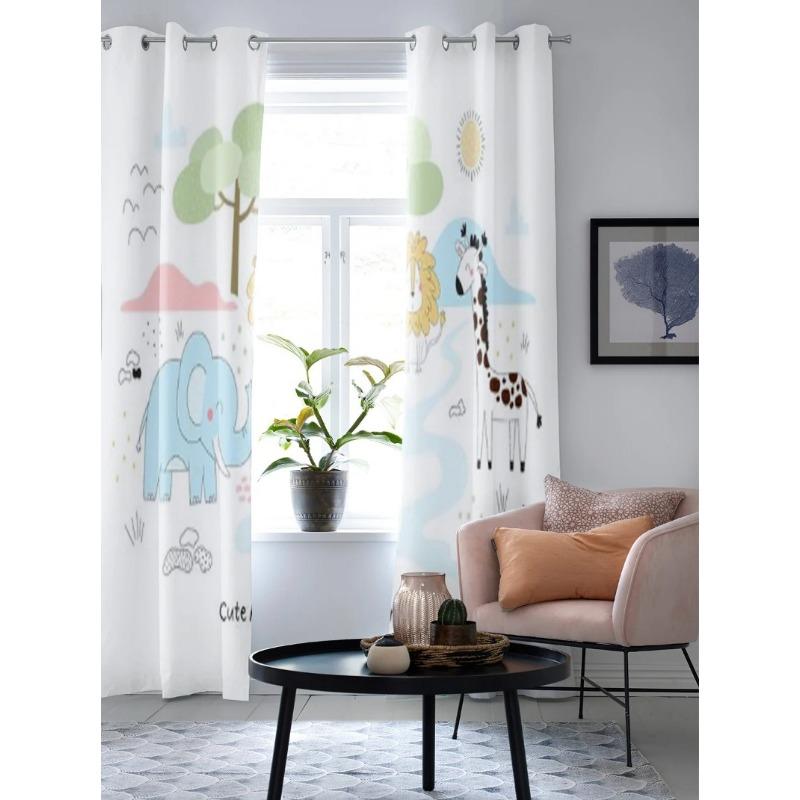 Cute African Animals Luxury Window Curtain for Living Room Bedroom Home Decor Kitchen for Window Drapes