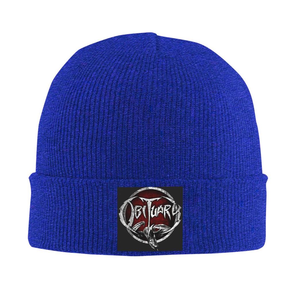 Obituary Band Logo Death Metal Trucker Warm Knitted Cap HipHop Bonnet Hat Autumn Winter Outdoor Beanies Hats for Men Women Adult