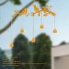 Bird Bell Outdoor Decoration Iron Elegant Look Handmade Craft Bird Bell Hanging Decor for Garden Courtyard Balcony