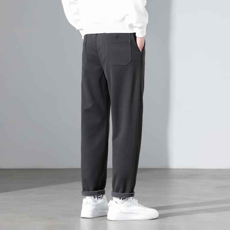 Men's Straight Leg Wool Blend Casual Trousers