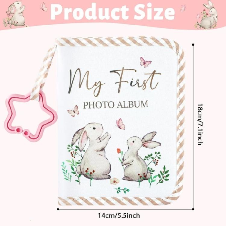 Safe Fabric Photo Album Watercolor Rabbit Design Oxfords Material For Family Vacation Memory Preservation