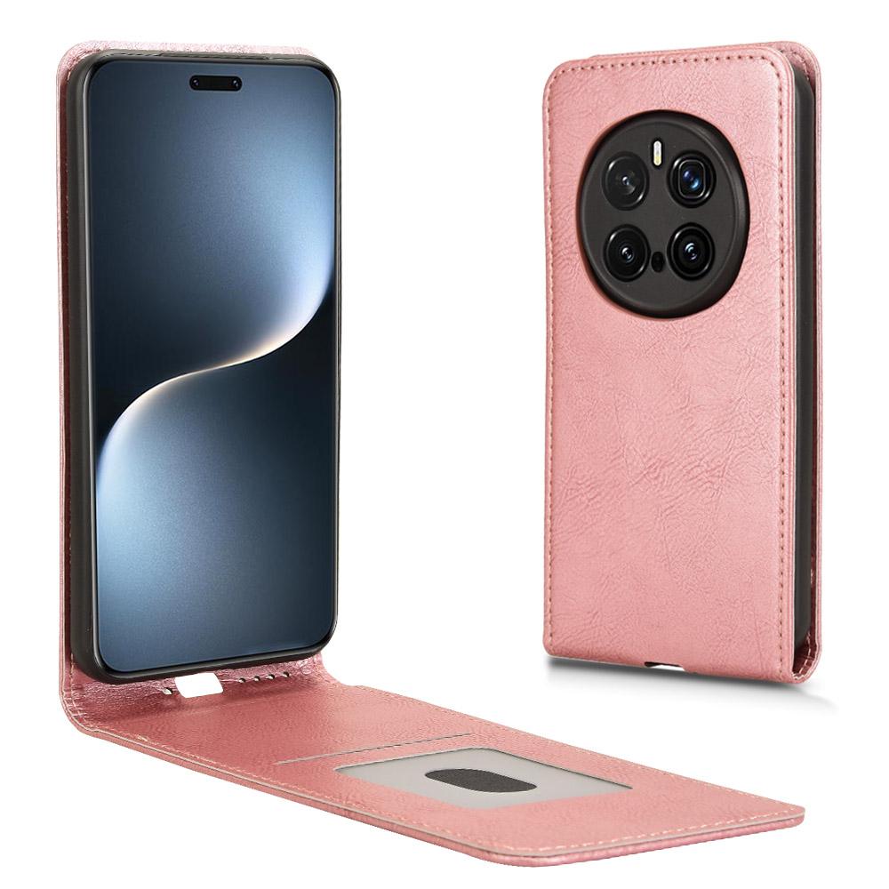 Pouzdro pro Honor Magic7 Pro 5G s přihrádkou na karty Magnetický vertikálně otevíraný kožený kryt na telefon