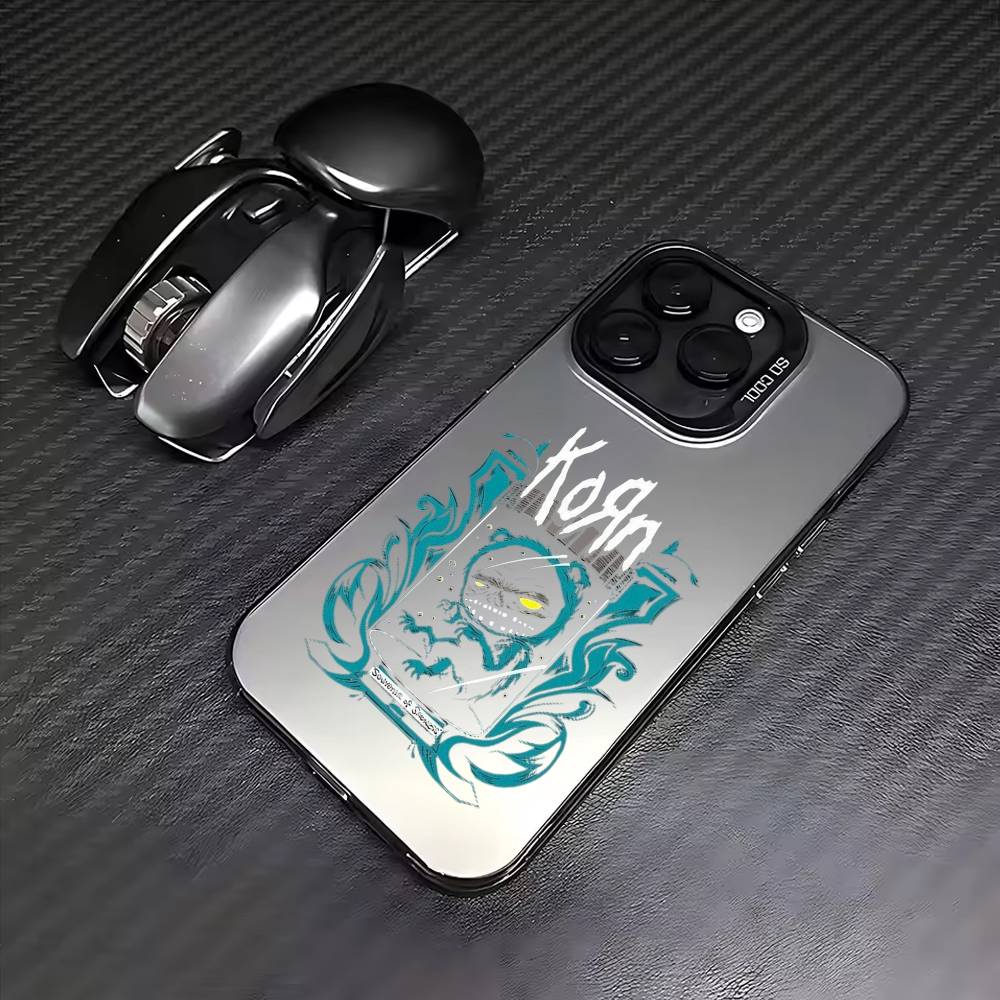K-KornS Rock Band   Phone Case For iPhone17,16,15,14,13,12,11 Plus,Pro Max Colored Silver Plated Inside Cover